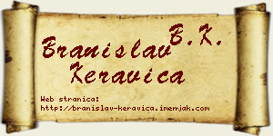 Branislav Keravica vizit kartica